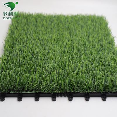 Double PP NET PU Backing Artificial Grass Tile met PE Monofilament PP Curly Fiber