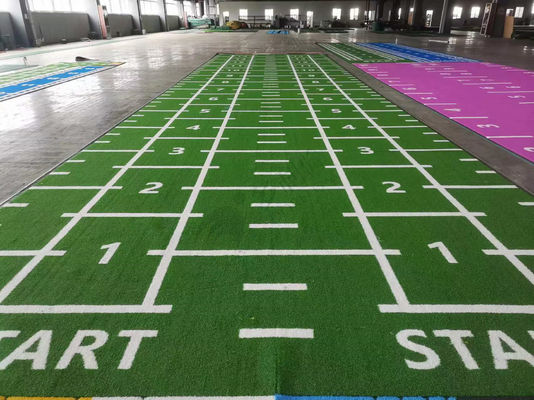 Pre-naaien groen kunstgras Gym Turf voor gym Running Track Power Sledding 15mm Pile Height