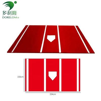 Groen/blauw/rood Baseball Mat 12' x 6' Stapelhoogte 15mm Indoor Outdoor Training
