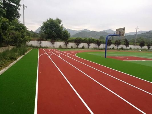10mm-15mm Hoogte Rood Kunstgras voor Badminton Running Way en Track Sport Badminton