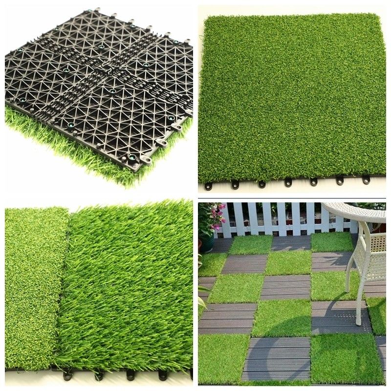 Double PP NET PU Backing Artificial Turf Tile voor milieuvriendelijke en duurzame landschapsarchitectuur